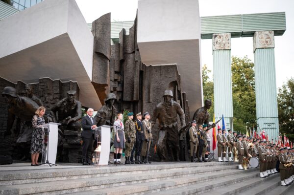Bundespräsident Steinmeier bei der Gedenkveranstaltung zum 80. Jahrestag des Warschauer Aufstandes 2024
