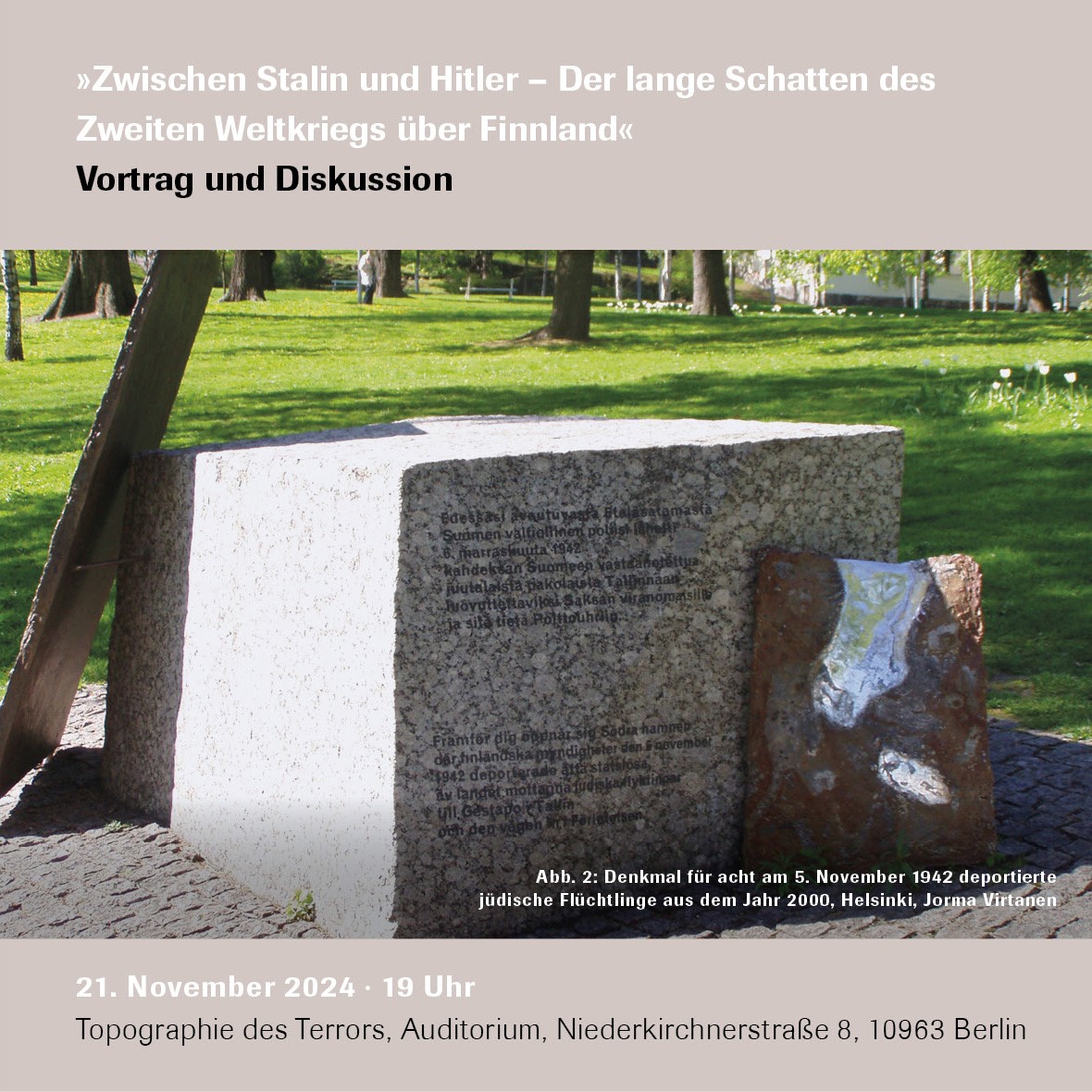 »Zwischen Stalin und Hitler – Der lange Schatten des Zweiten Weltkriegs über Finnland« – Vortrag und Diskussion