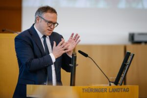 Ministerpräsident des Freistaats Thüringen, Mario Voigt © Thüringer Landtag/Steve Bauerschmidt