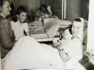 with mum in the prague hospital 1946